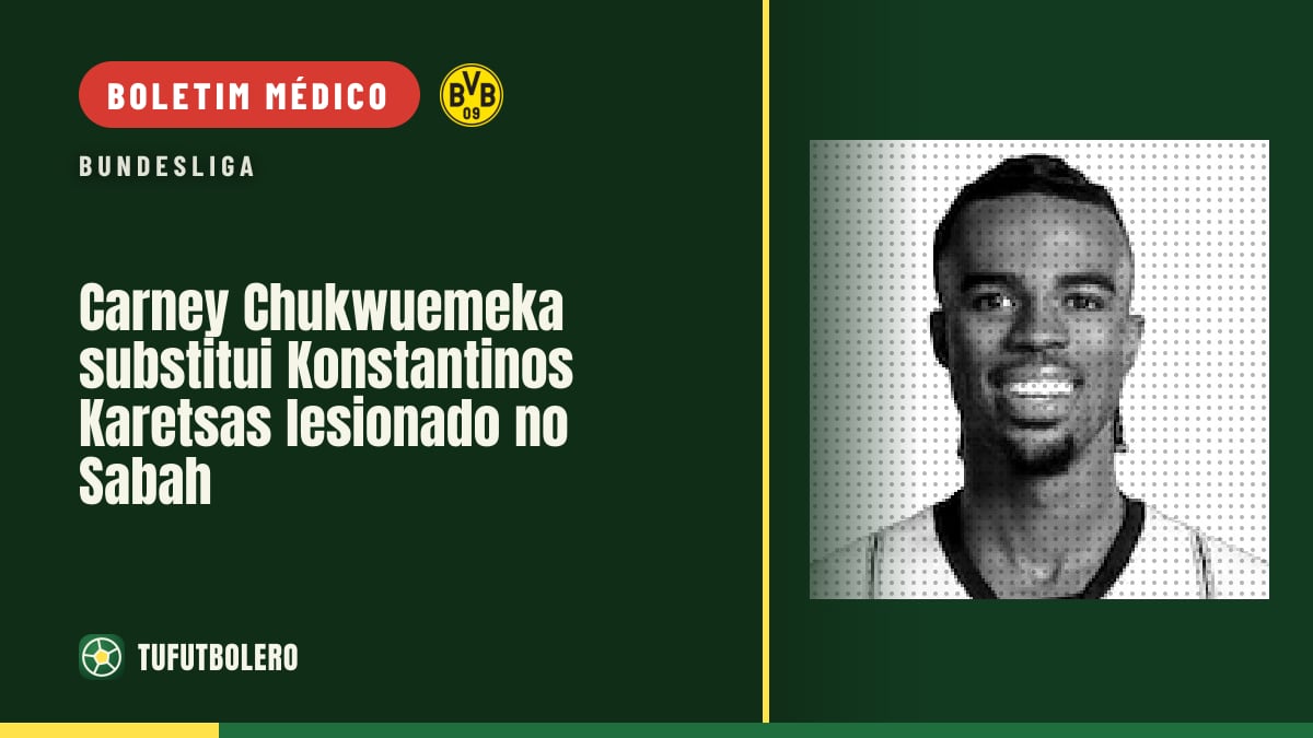 Carney Chukwuemeka substitui Konstantinos Karetsas lesionado no Sabah