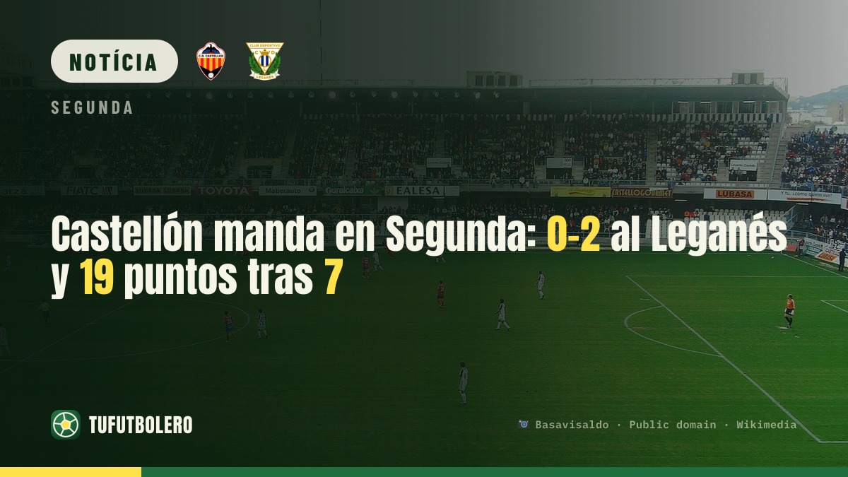 Castellón manda na Segunda: 0-2 no Leganés e 19 pontos em 7