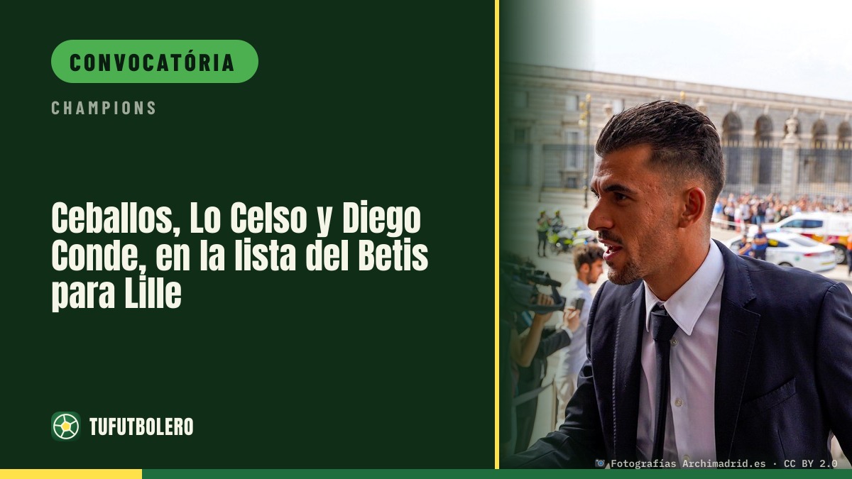Ceballos, Lo Celso e Diego Conde na lista do Betis para o Lille