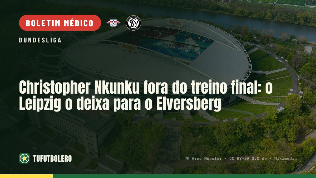 Christopher Nkunku fora do treino final: o Leipzig o deixa para o Elversberg