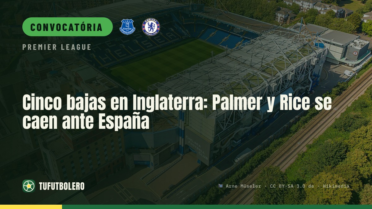 Cinco baixas na Inglaterra: Palmer e Rice fora contra a Espanha