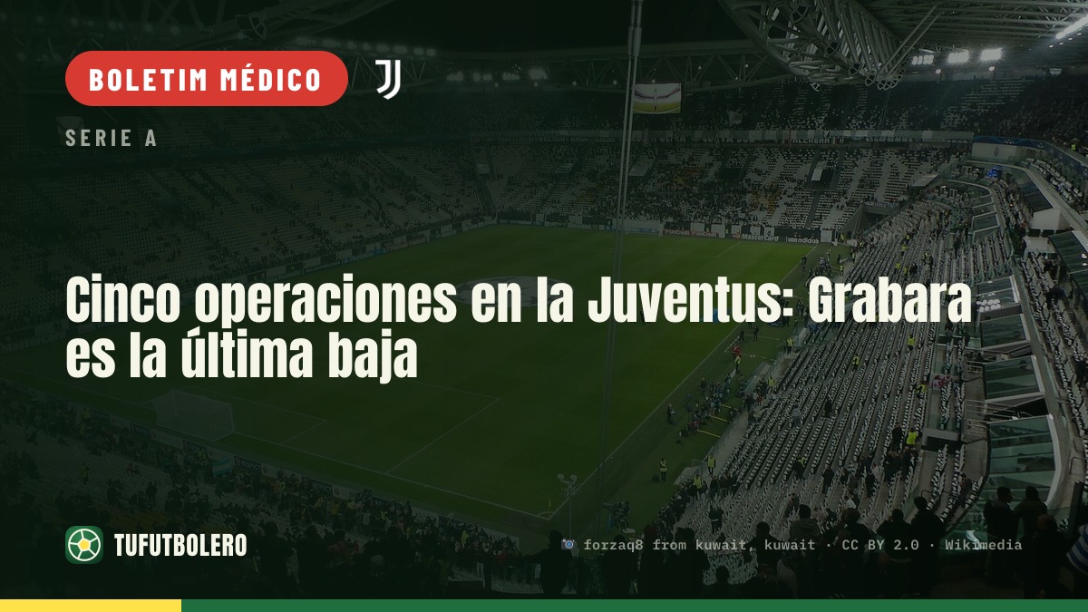 Cinco operações na Juventus: Grabara é o último revés