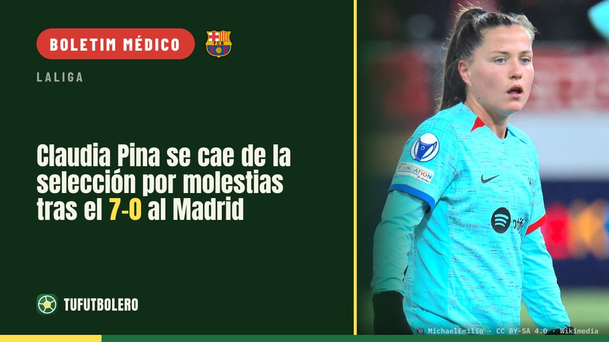 Claudia Pina desfalca a seleção por dores após brilhar no 7-0 ao Real Madrid