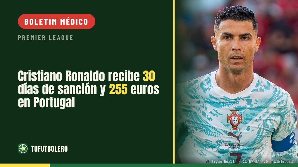 Cristiano Ronaldo recebe suspensão de 30 dias e multa de 255 euros em Portugal