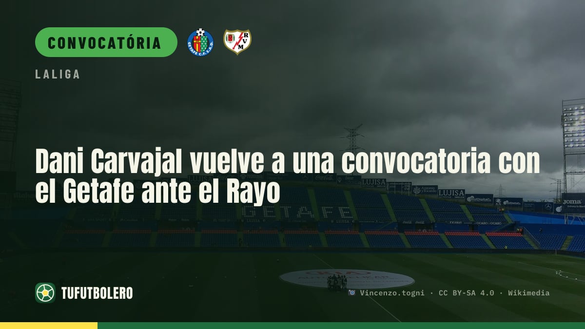 Dani Carvajal volta a ser convocado pelo Getafe diante do Rayo