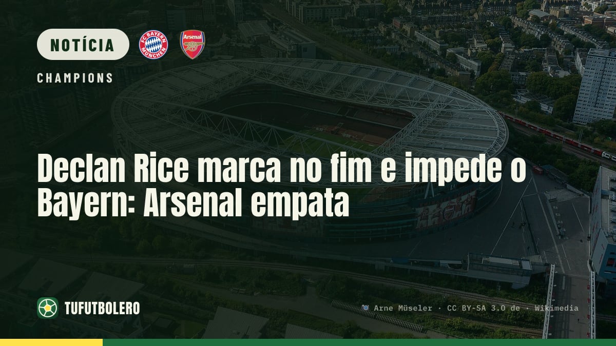 Declan Rice marca no fim e impede o Bayern: Arsenal empata