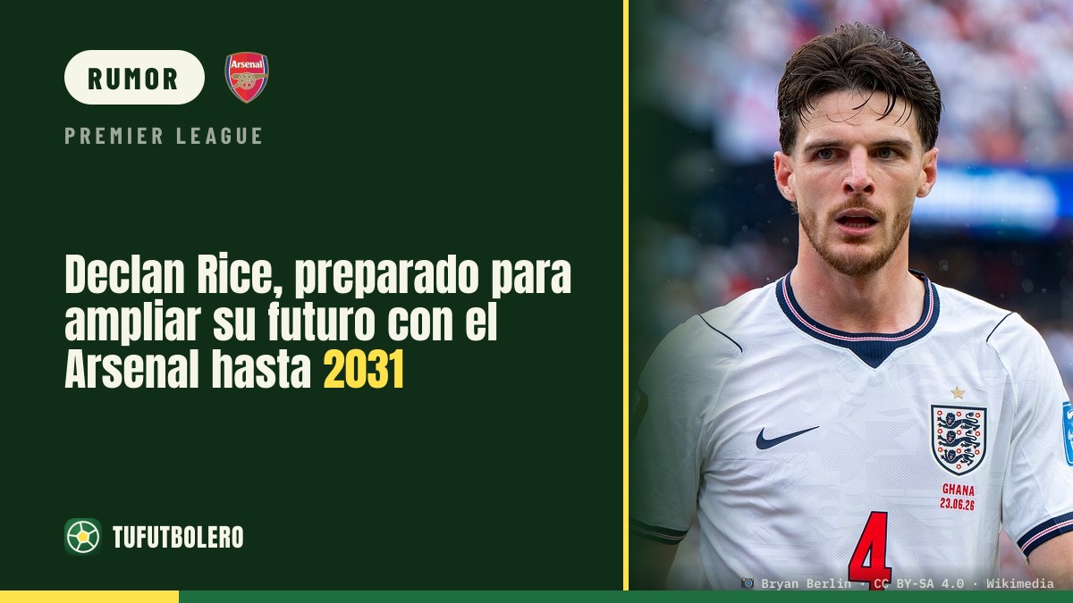 Declan Rice pronto para renovar e ficar no Arsenal até pelo menos 2031