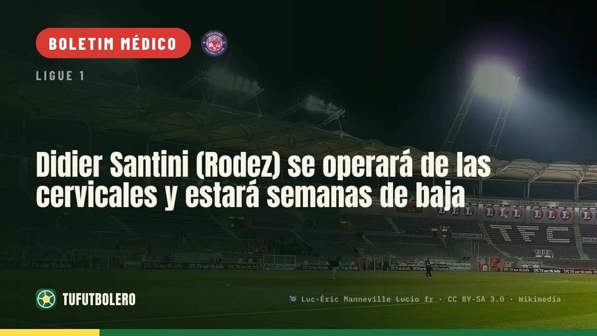 Didier Santini (Rodez) operará as cervicales e ficará semanas fora