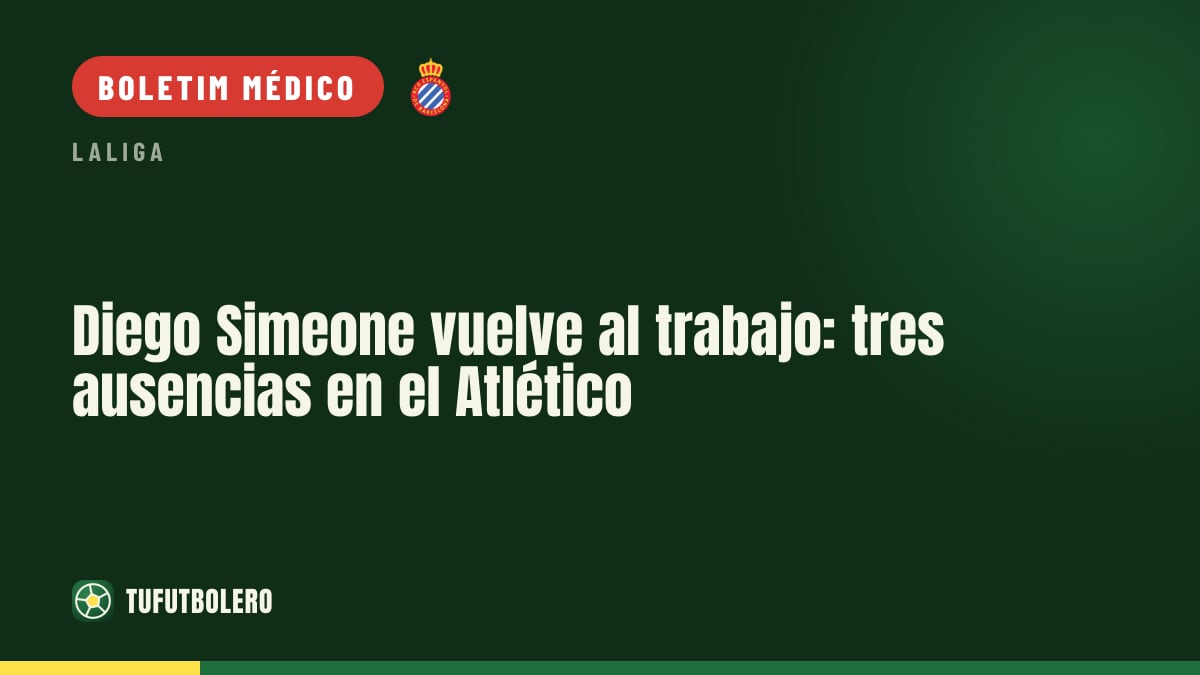 Diego Simeone volta ao trabalho: três ausências no Atlético