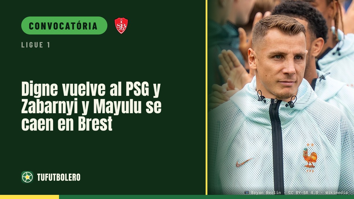 Digne volta ao PSG e Zabarnyi e Mayulu ficam de fora no Brest