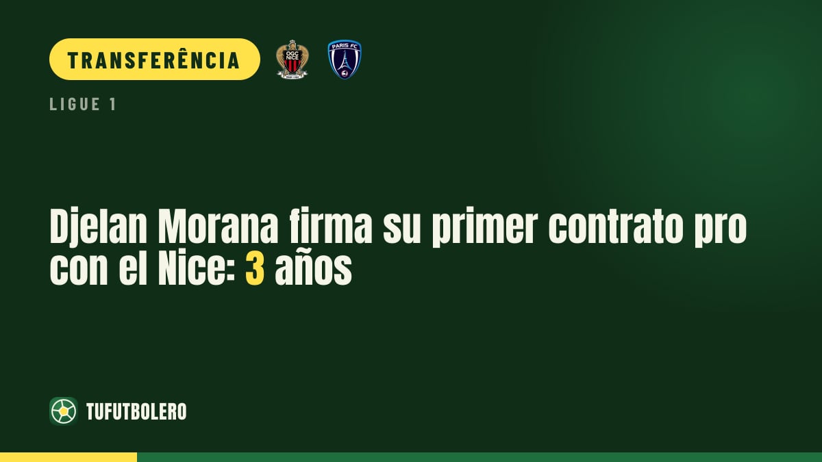 Djelan Morana assina o primeiro contrato profissional com o Nice: 3 anos