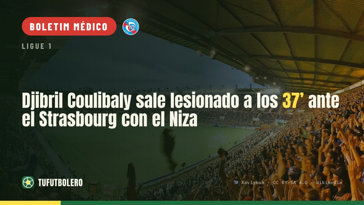 Djibril Coulibaly sai aos 37’ contra o Strasbourg pelo Nice