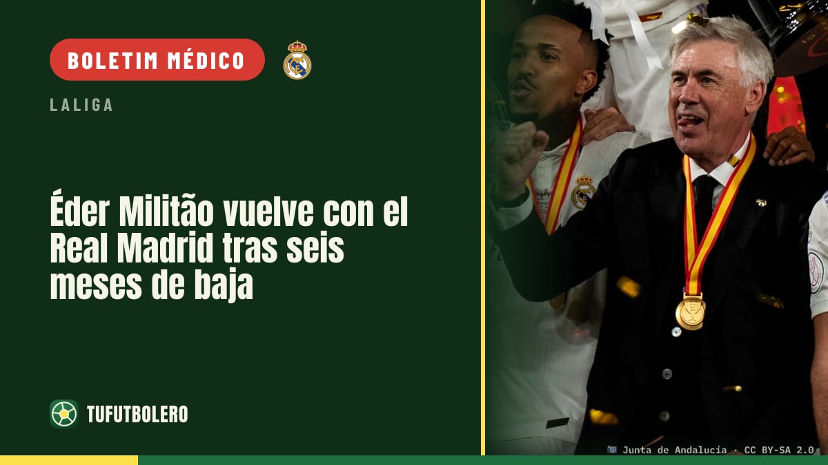 Éder Militão volta a jogar pelo Real Madrid após seis meses fora