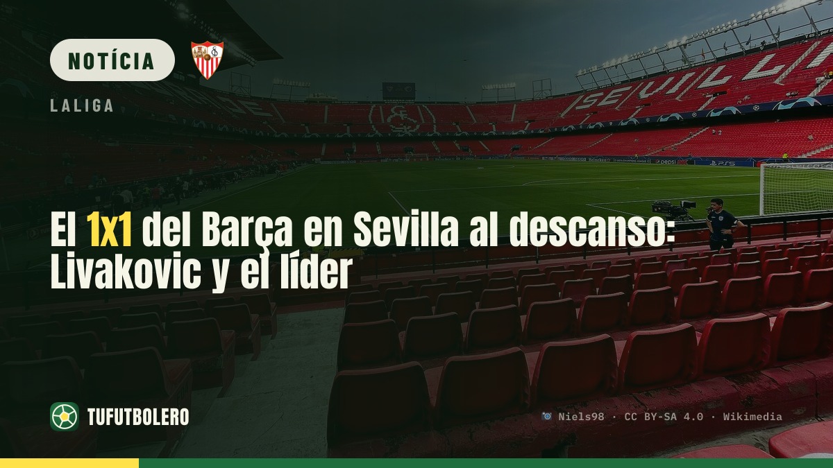 O 1x1 do Barça em Sevilha ao intervalo: Livakovic estreia e o líder