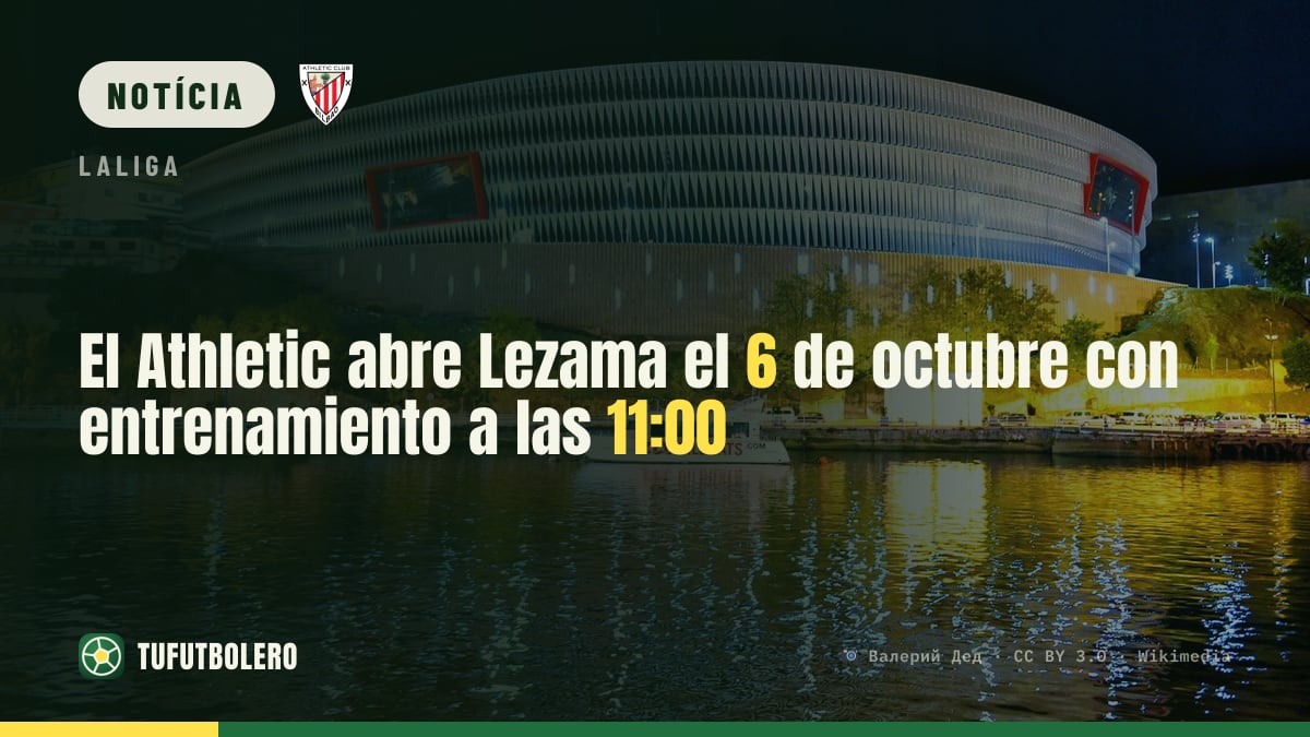 Athletic abre Lezama em 6 de outubro: treino às 11:00