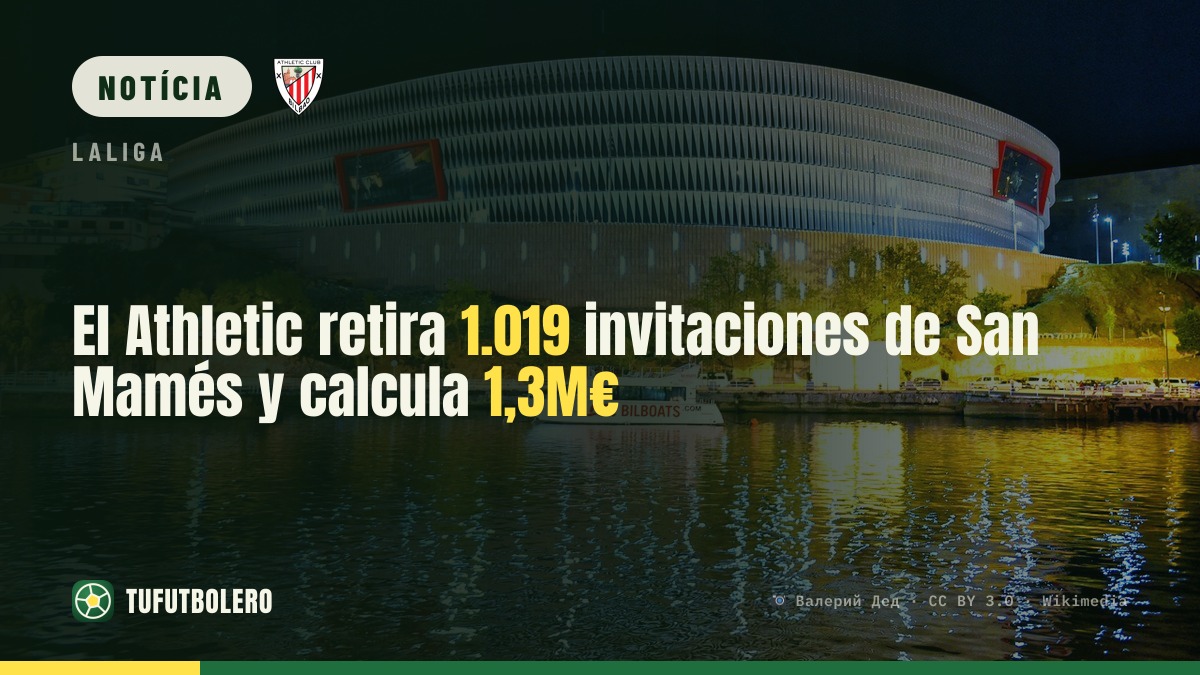 Athletic cancela 1.019 convites e projeta ganho de 1,3M€ em San Mamés
