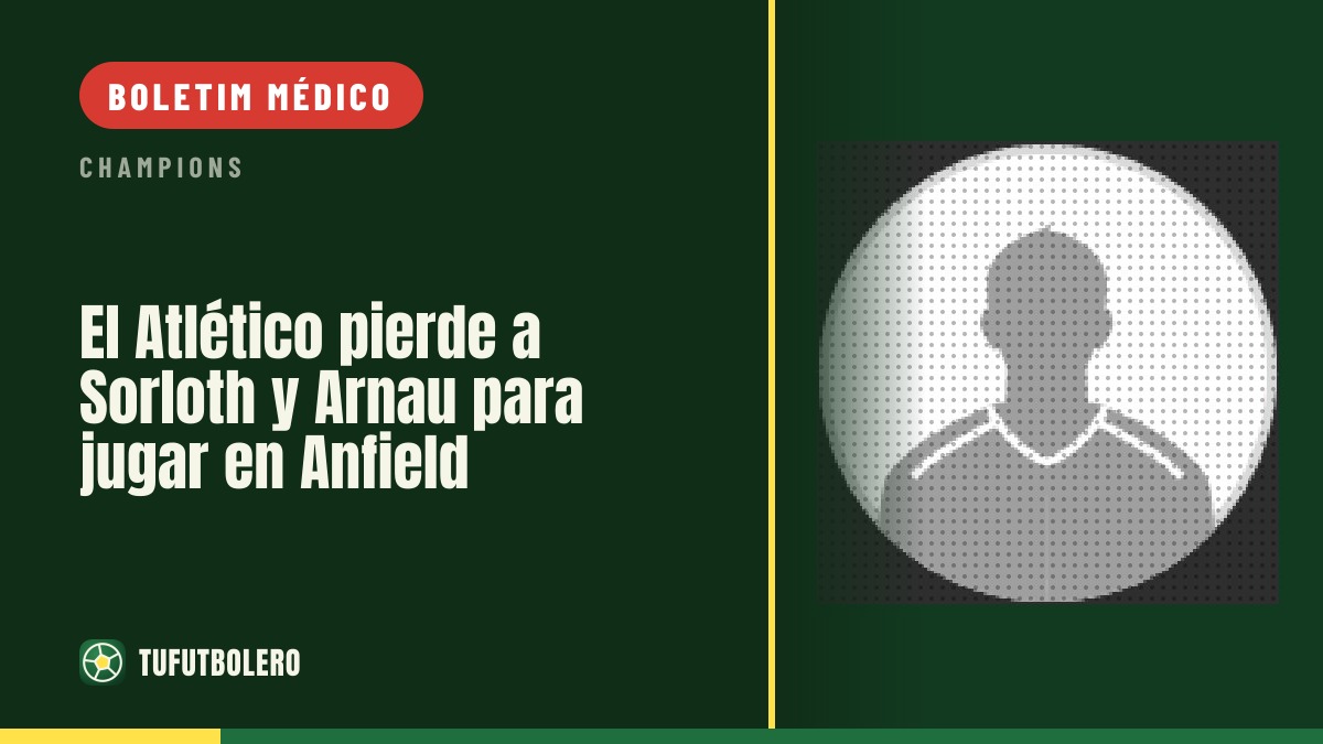 O Atlético chega a Anfield sem Sorloth e Arnau