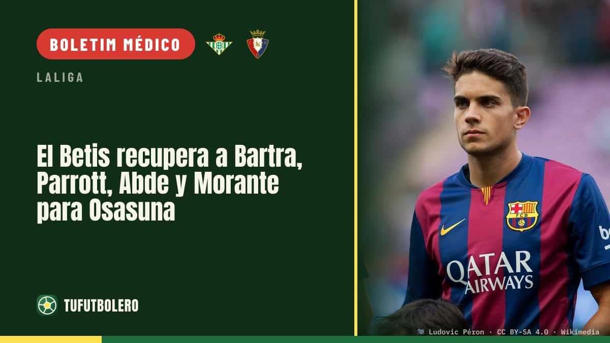 O Betis recupera Bartra, Parrott, Abde e Morante para o Osasuna