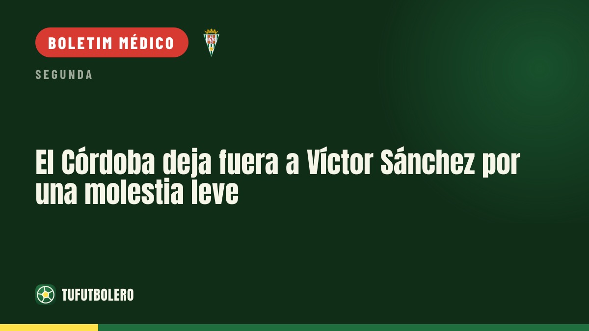 O Córdoba não arrisca com Víctor Sánchez por uma pequena molestia