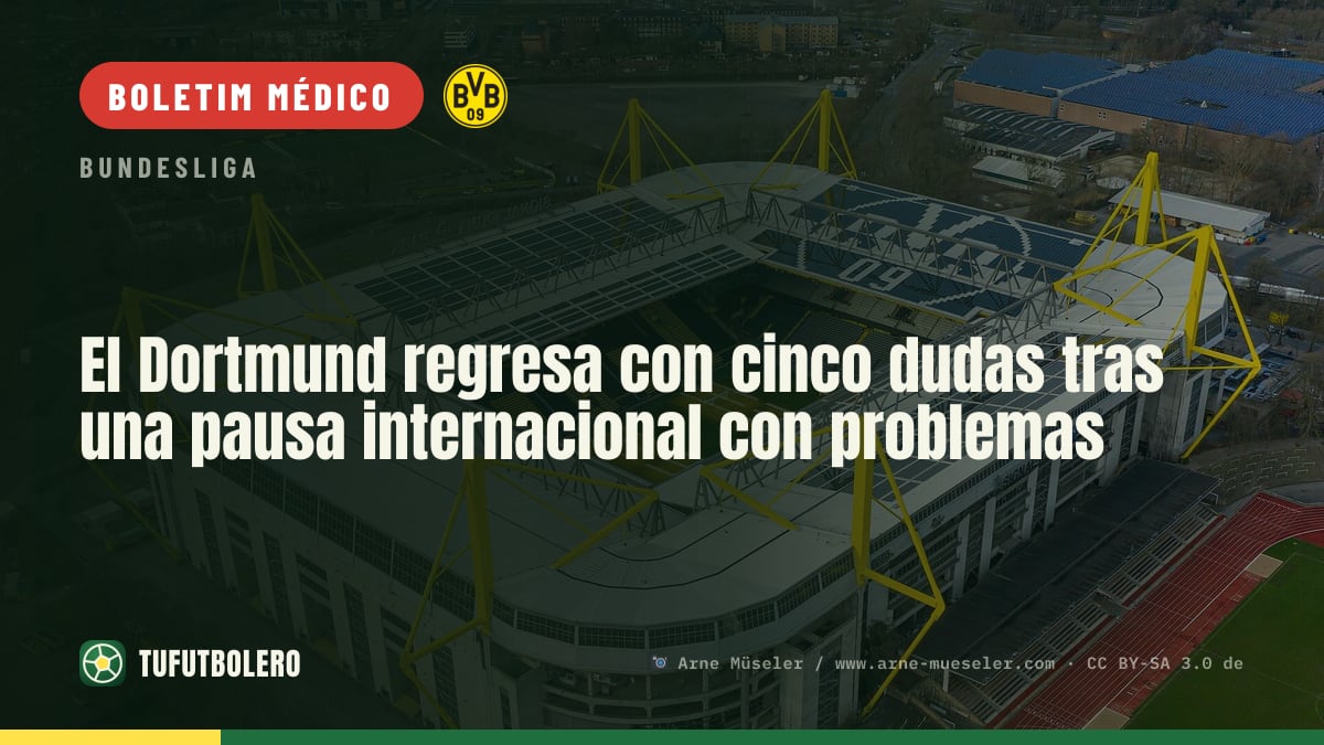 O Dortmund volta com cinco dúvidas após a pausa internacional com problemas