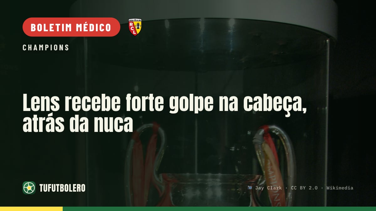 Lens recebe forte golpe na cabeça, atrás da nuca