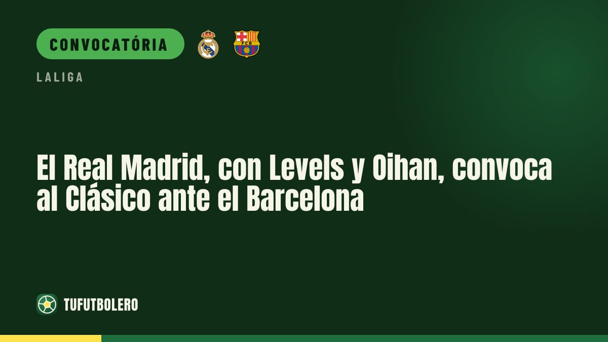 Real Madrid convocam Levels e Oihan para o Clássico com o Barcelona