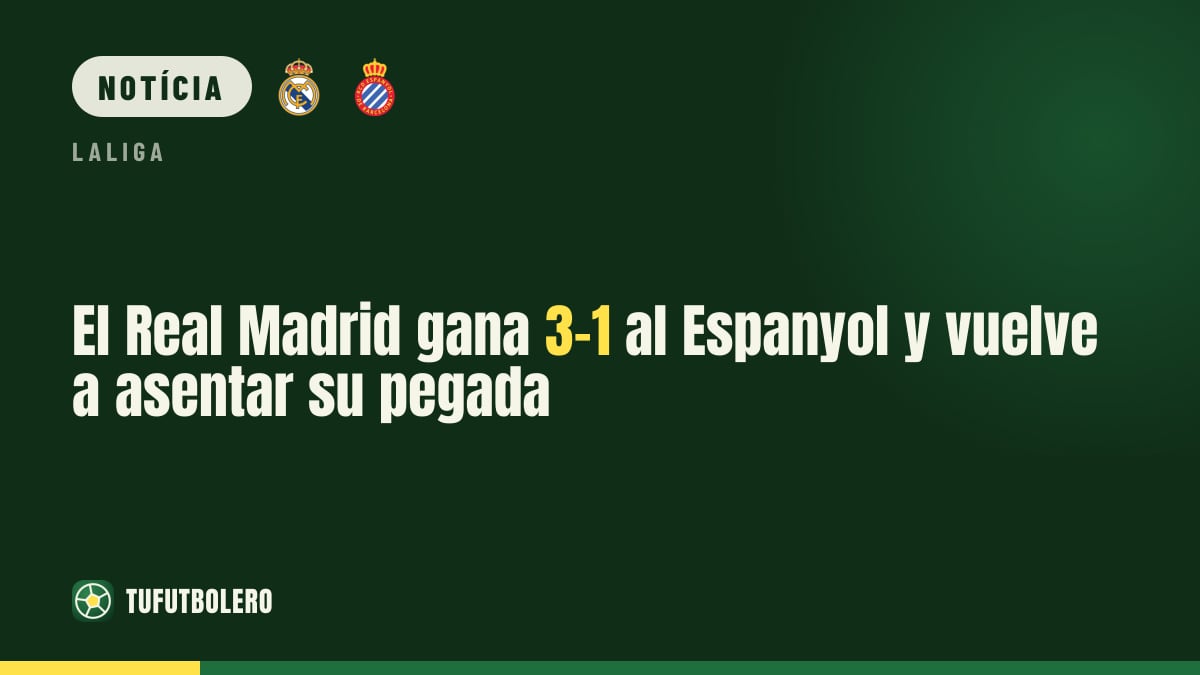 Real Madrid vence o Espanyol por 3-1 e reforça a força ofensiva