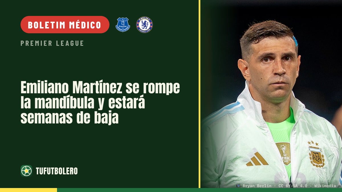 Emiliano Martínez quebra a mandíbula e fica semanas fora