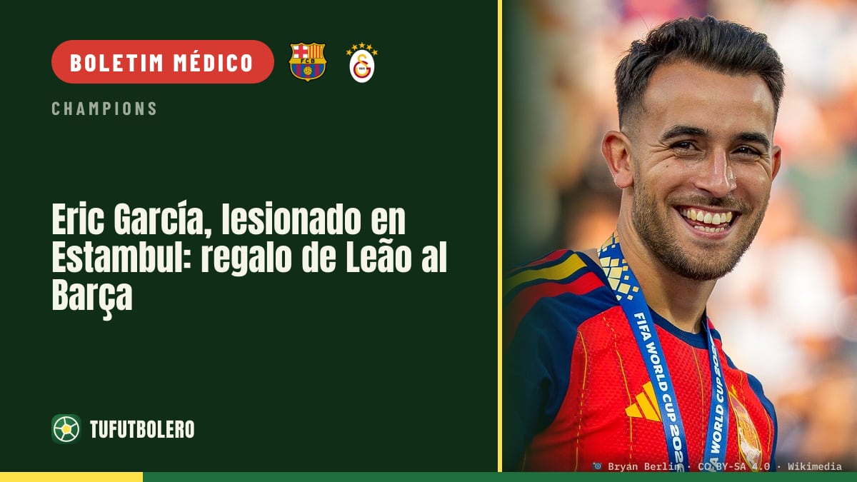 Eric García, lesionado em Istambul: o “presente” de Leão ao Barça
