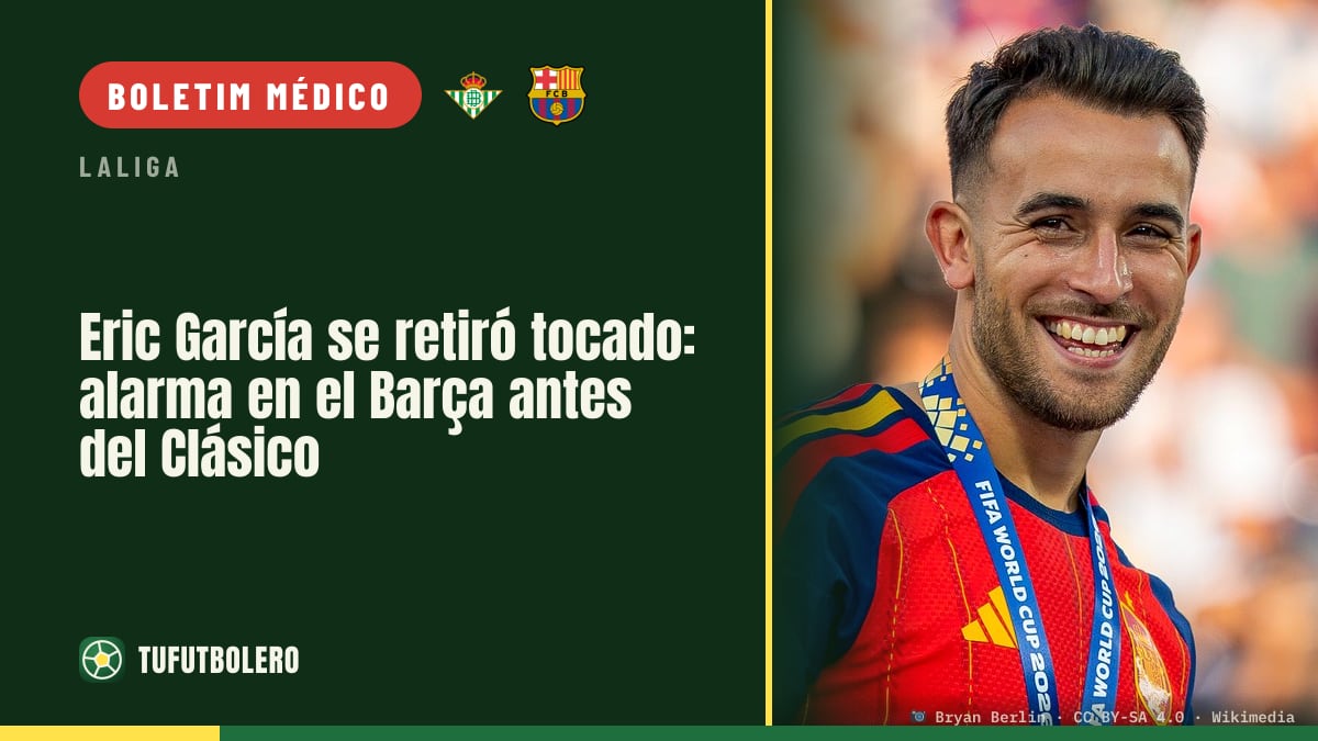 Eric García foi forçado a sair lesionado: alerta no Barcelona antes do Clássico