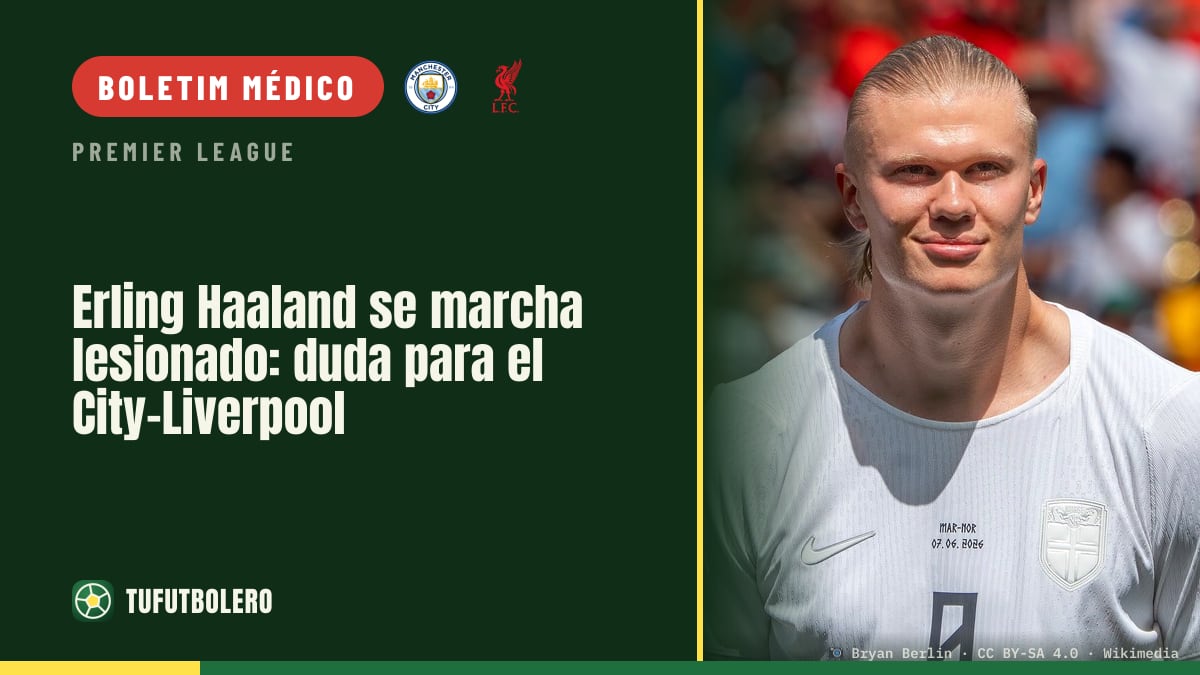 Erling Haaland sai lesionado e é dúvida para o City–Liverpool