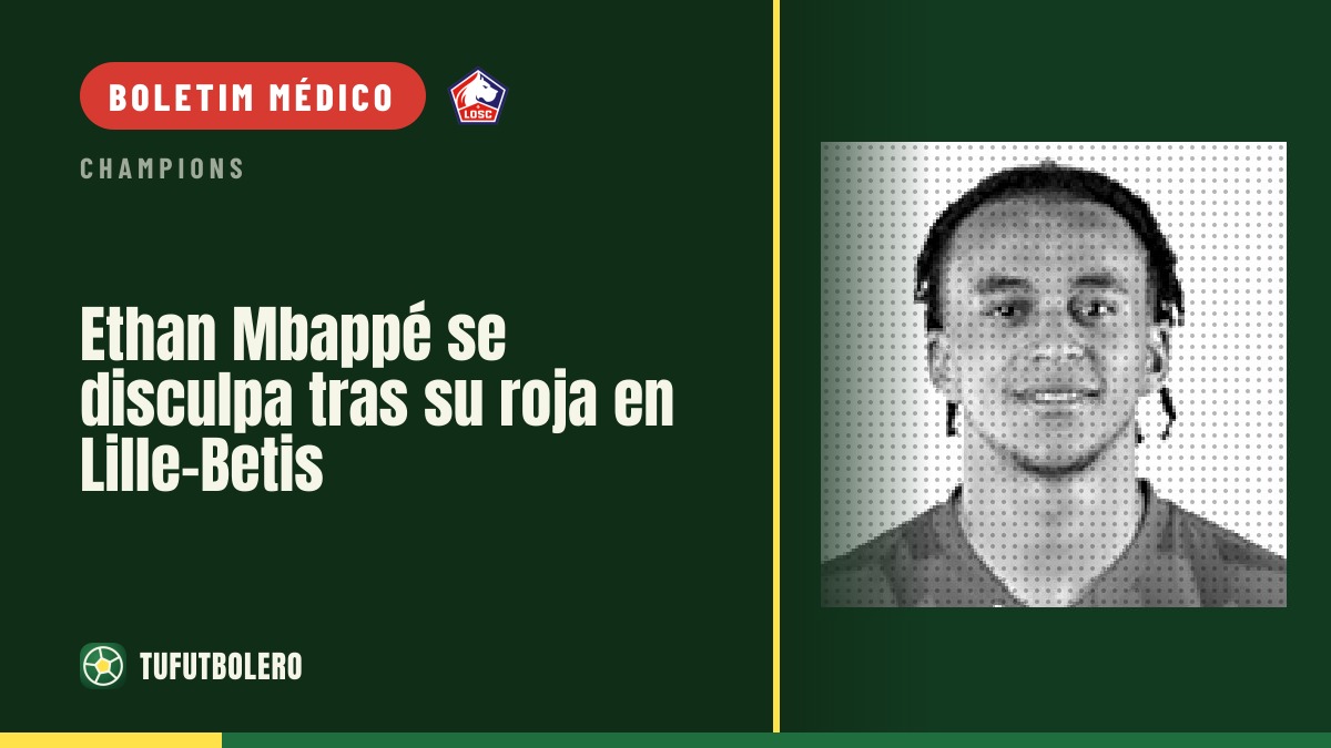 Ethan Mbappé pede desculpa após expulsão em Lille-Betis