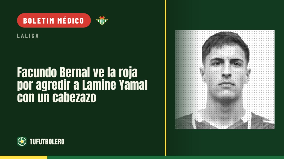 Facundo Bernal é expulso por agredir Lamine Yamal com um cabeceio