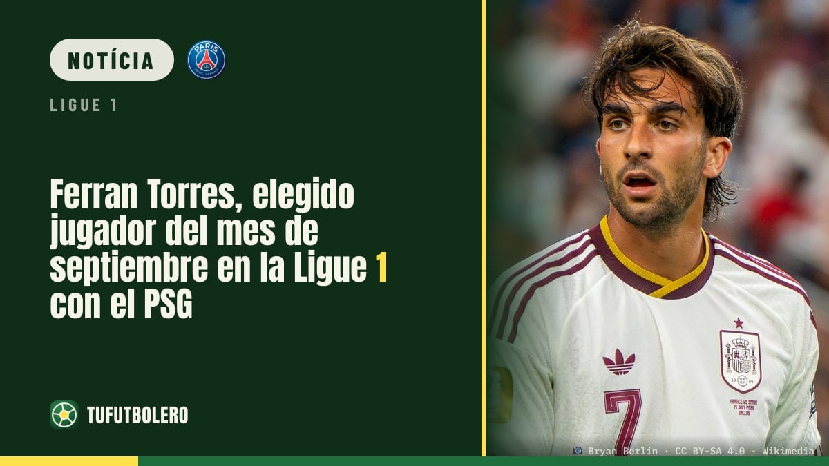 Ferran Torres é eleito jogador do mês de setembro na Ligue 1 pelo PSG