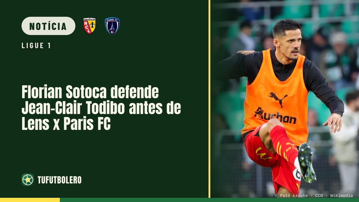 Florian Sotoca defende Jean-Clair Todibo antes de Lens x Paris FC