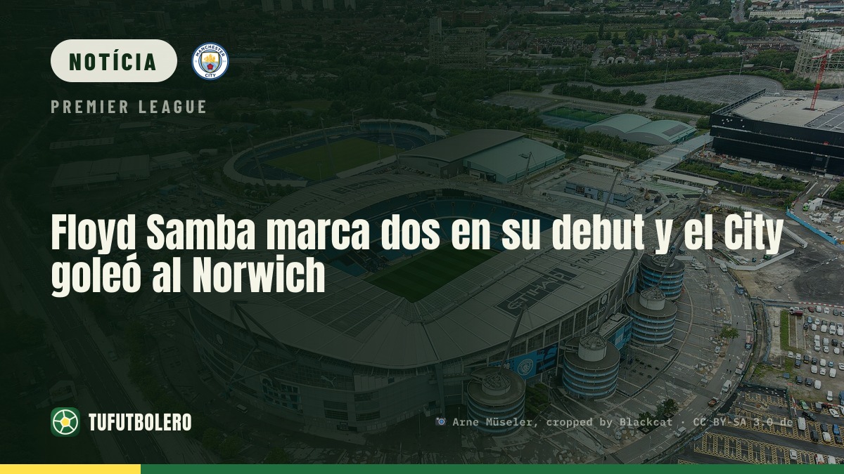 Floyd Samba estreia a marcar duas vezes e o City goleia o Norwich
