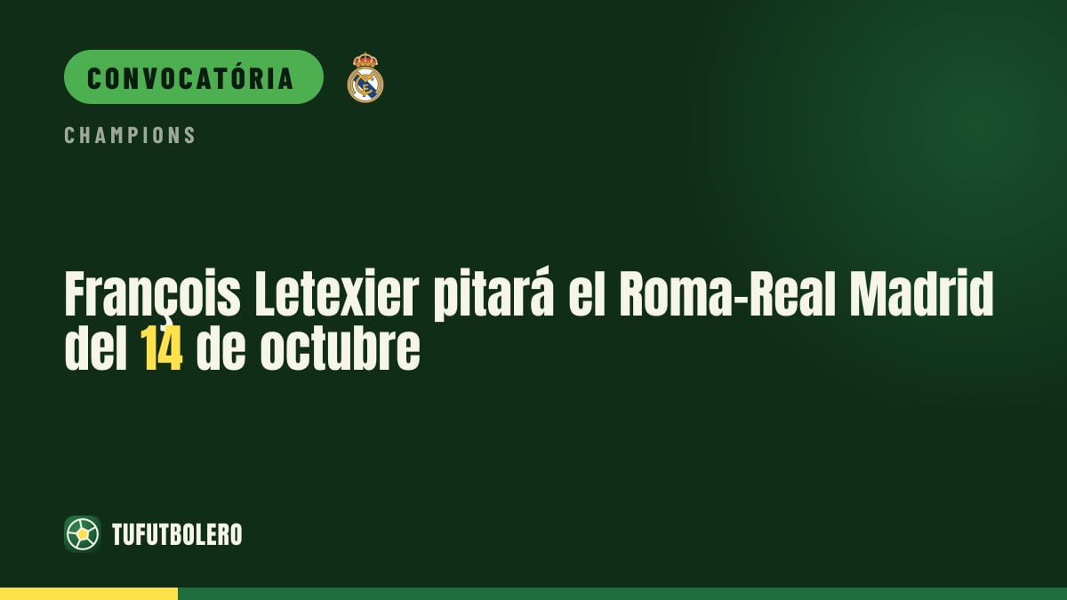 François Letexier apita Roma x Real Madrid em 14 de outubro