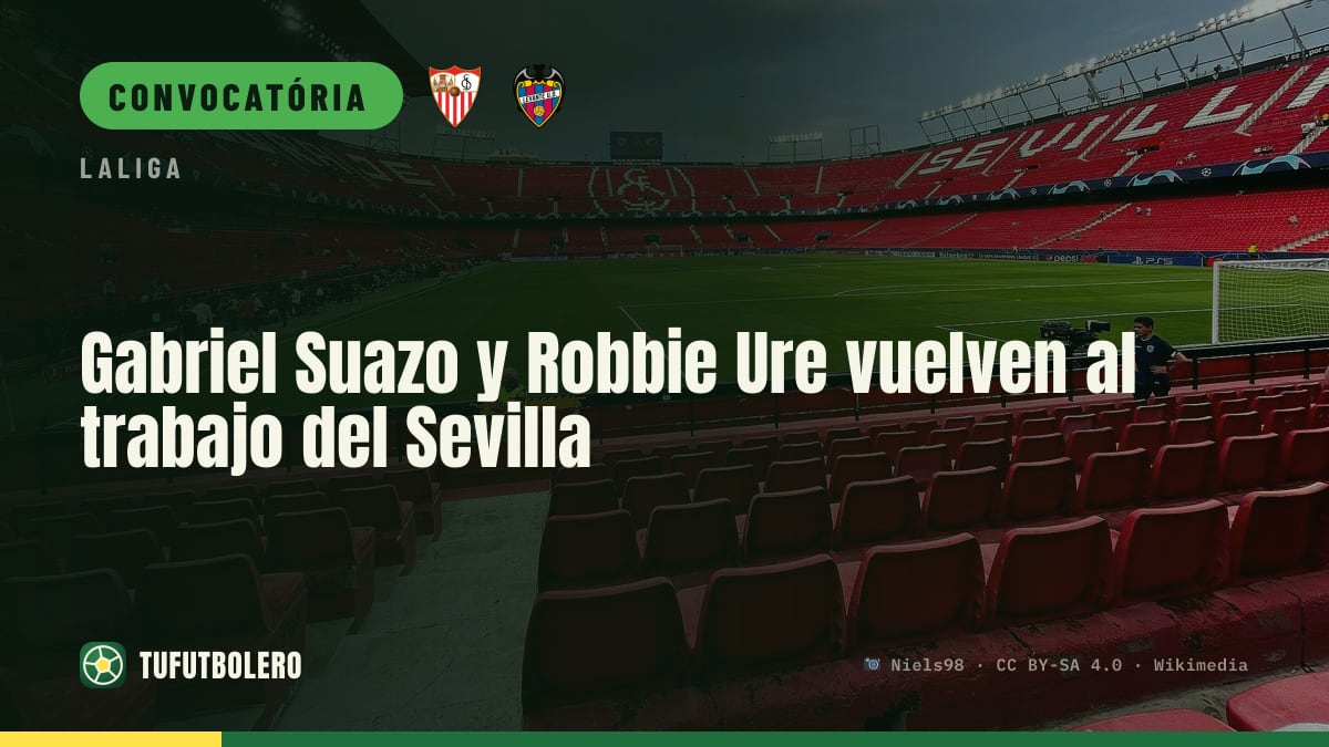 Gabriel Suazo e Robbie Ure voltam aos treinos do Sevilla