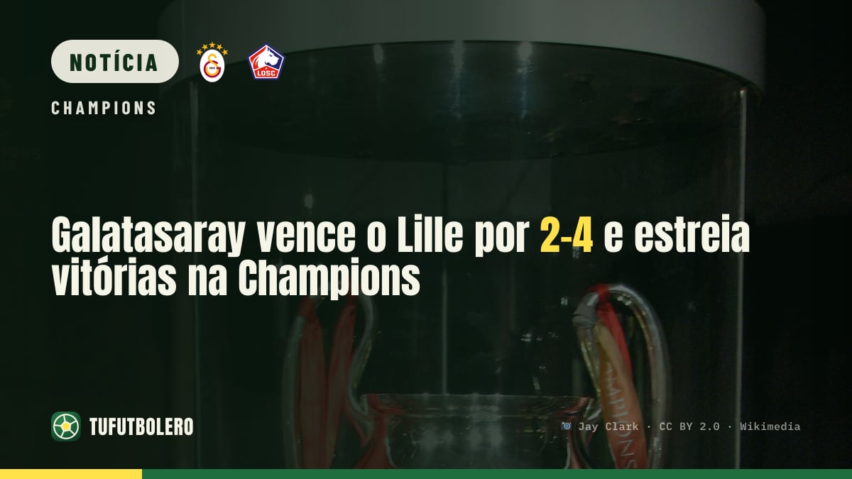 Galatasaray vence o Lille por 2-4 e estreia vitórias na Champions