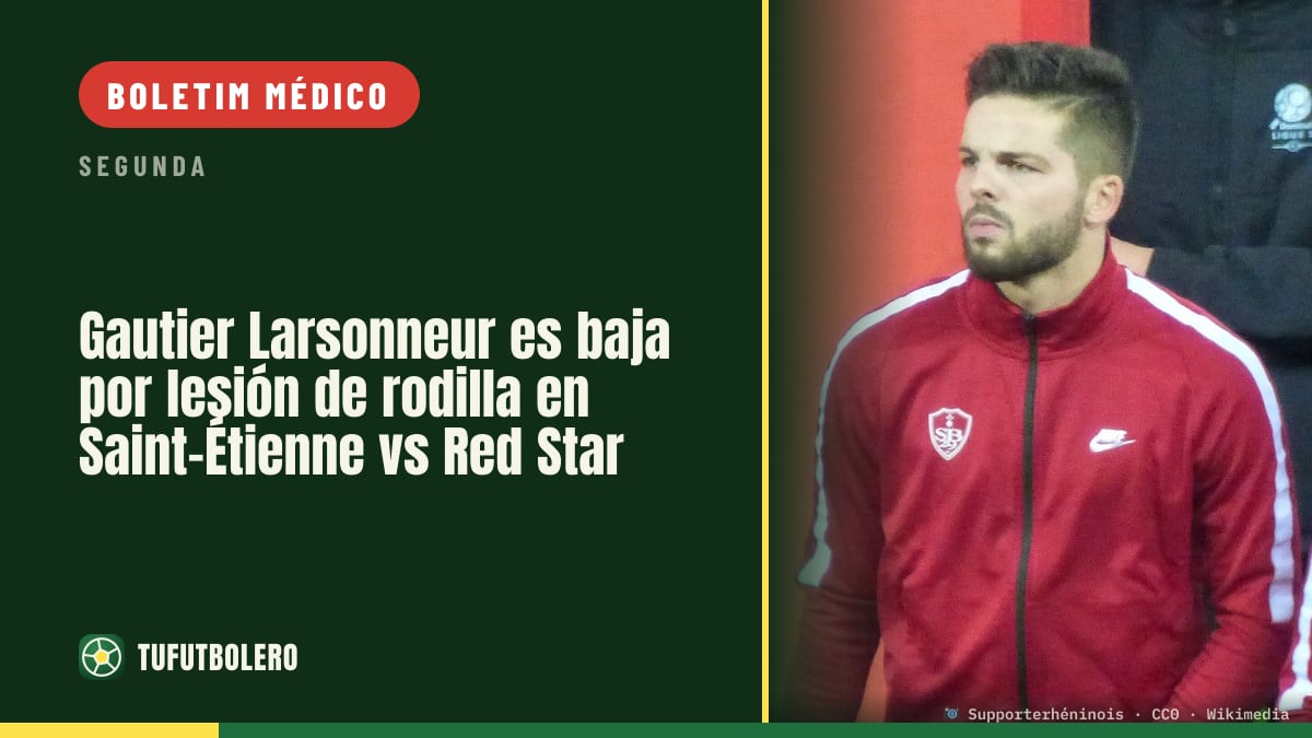 Gautier Larsonneur fica fora por lesão no joelho no Saint-Étienne x Red Star