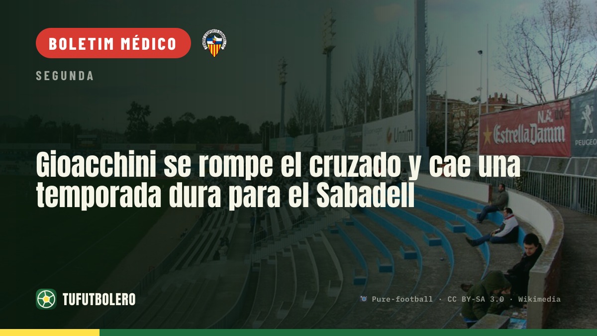 Gioacchini rompe o cruzado e o Sabadell perde o homem-golo