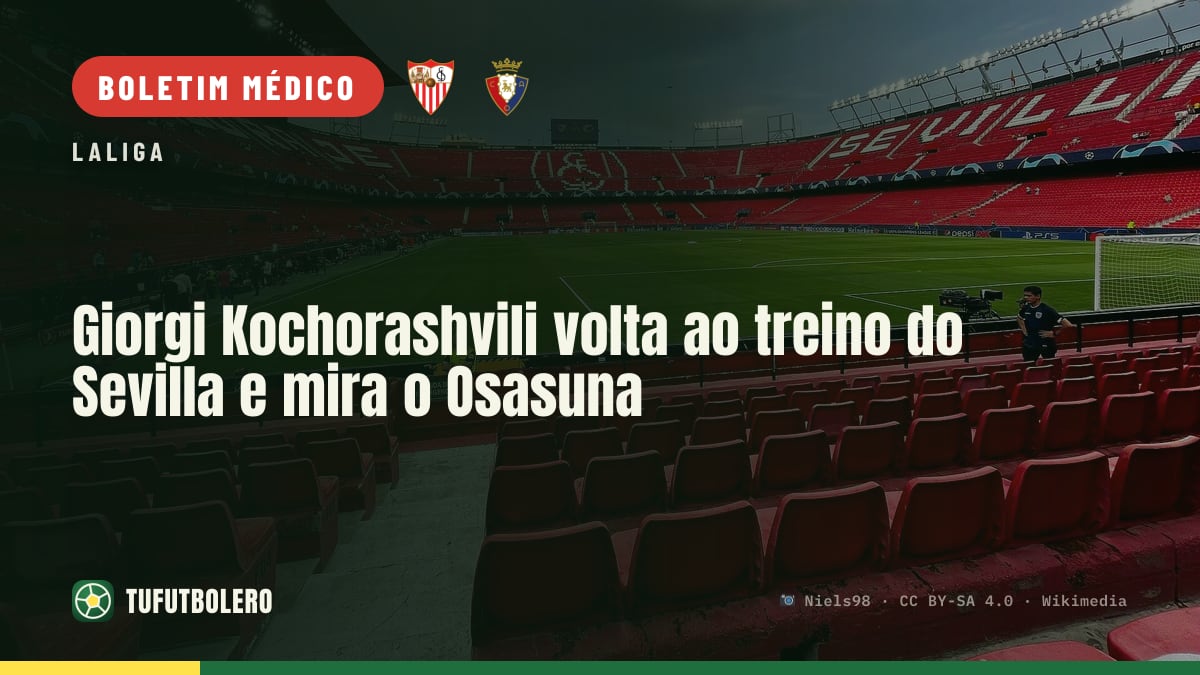 Giorgi Kochorashvili volta ao treino do Sevilla e mira o Osasuna