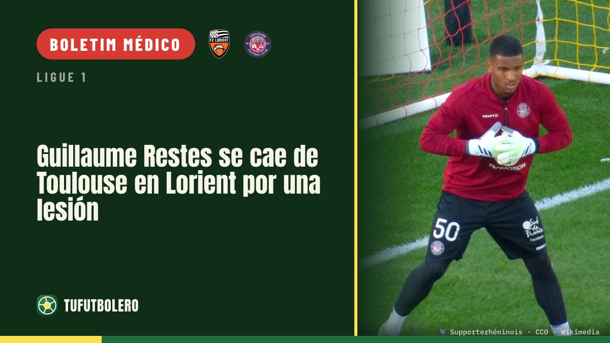 Guillaume Restes fica fora: Toulouse vai a Lorient sem o guarda-redes