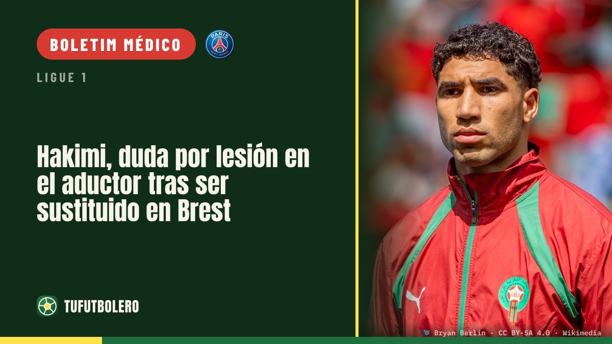 Hakimi em dúvida por lesão no adutor após ser substituído no Brest