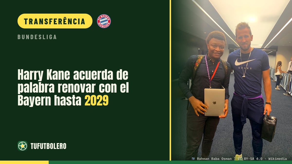 Harry Kane acerta renovação com o Bayern até 2029 (por princípio)