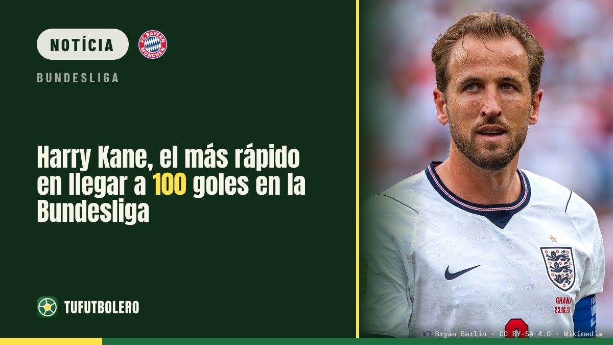 Harry Kane, o mais rápido a chegar a 100 golos na Bundesliga