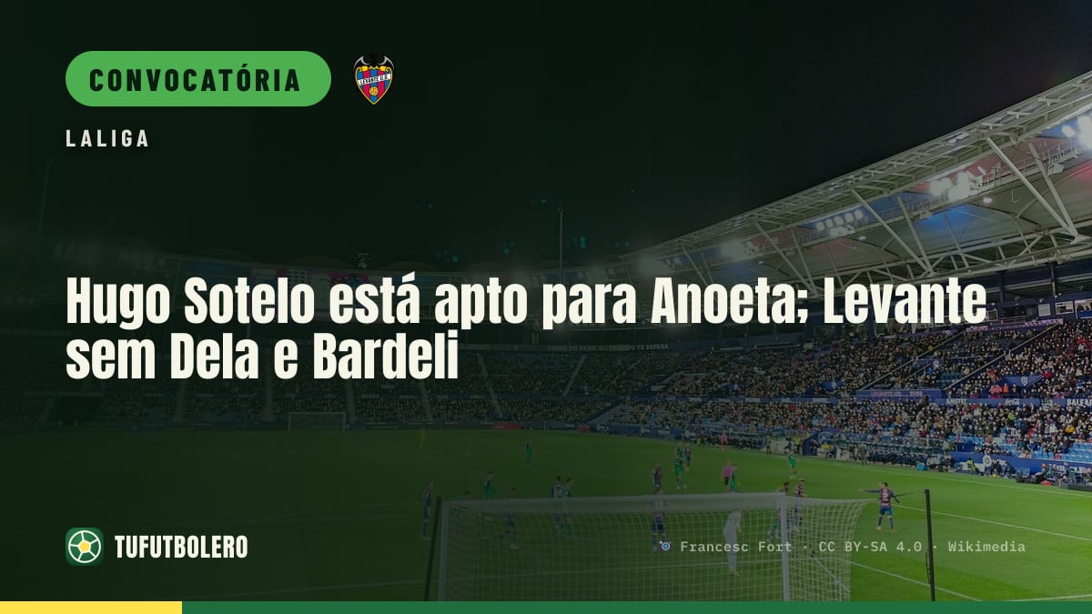 Hugo Sotelo está apto para Anoeta; Levante sem Dela e Bardeli