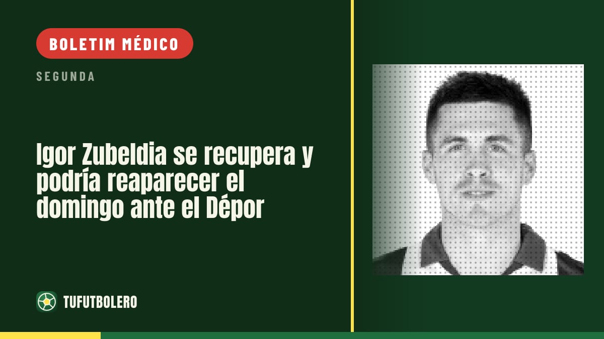 Igor Zubeldia volta aos treinos e pode jogar no domingo contra o Deportivo