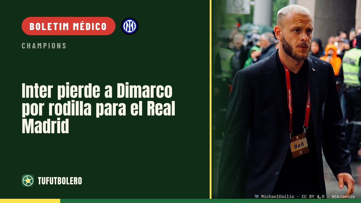 Inter sem Dimarco no Real Madrid por problema no joelho
