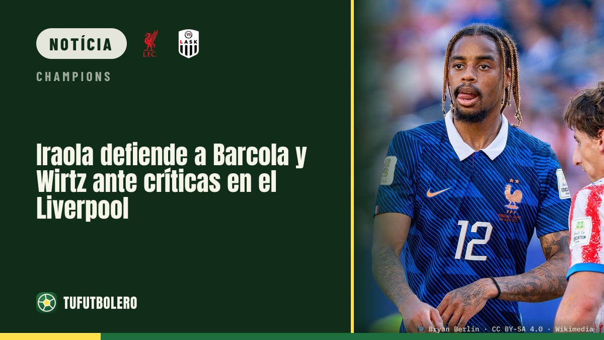 Iraola defende Barcola e Wirtz com críticas no Liverpool